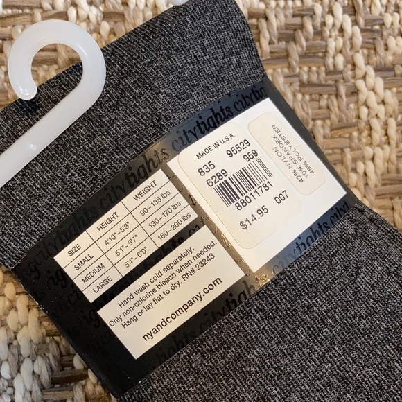 NWT! New York & Company Medium Grey Tights - Picture 3 of 5
